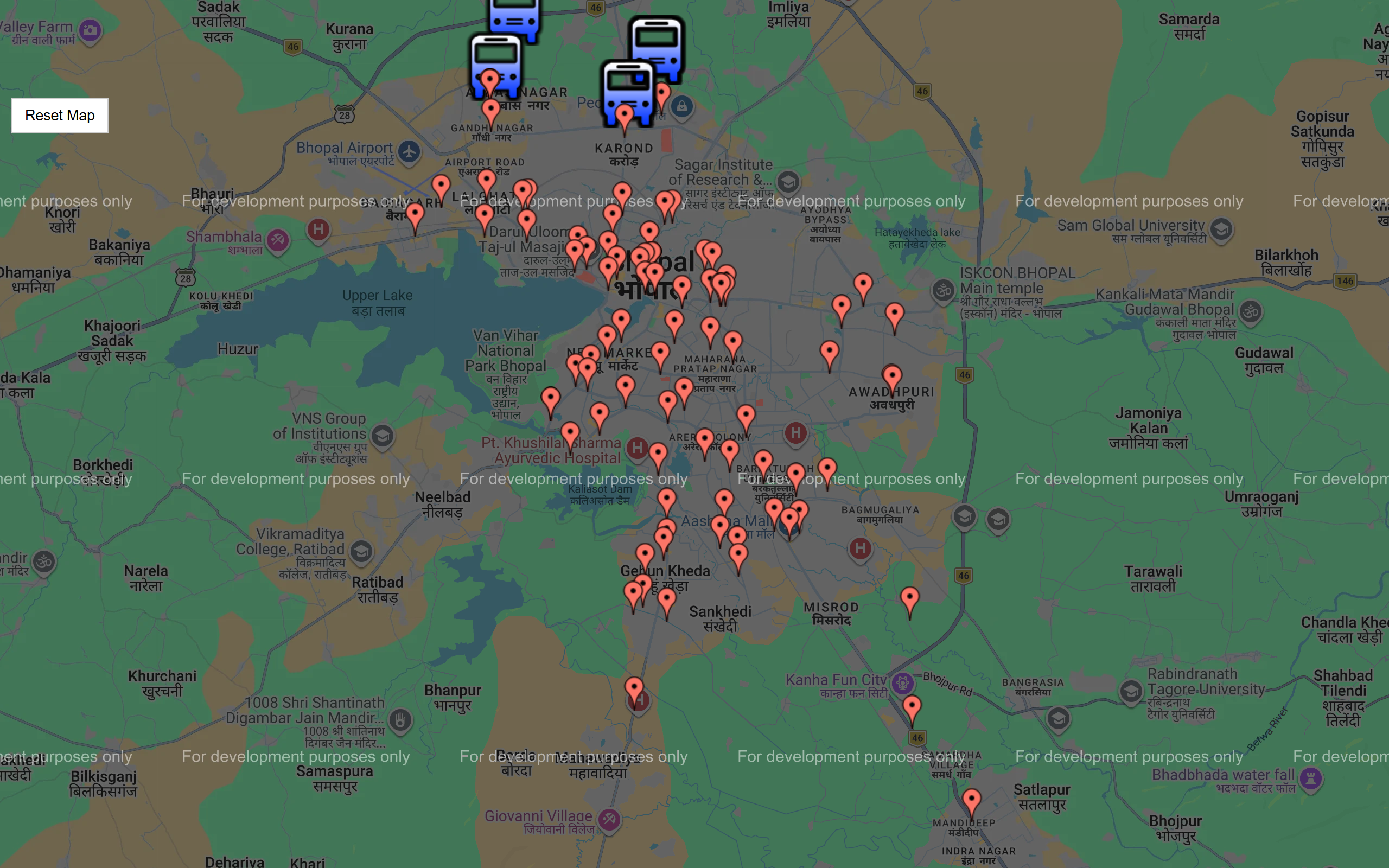 Real-Time Bus Tracker Live Map Interface
